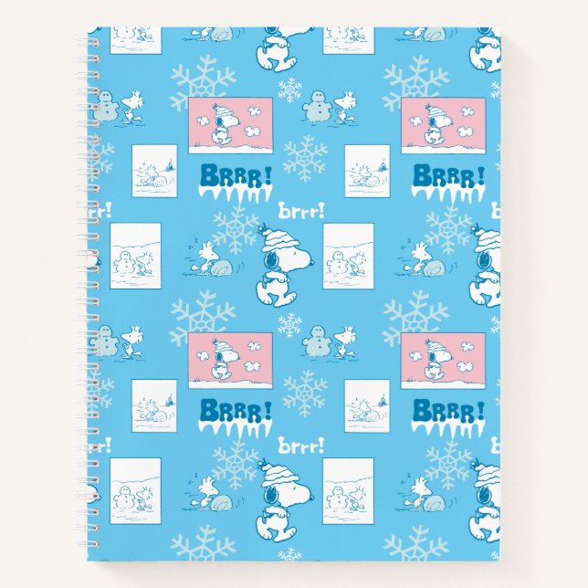 Erdnüsse | Snoopy Snow Day Patterns Notizbuch (Vorderseite)