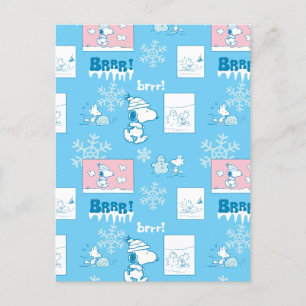 Erdnüsse   Snoopy Snow Day Patterns Postkarte