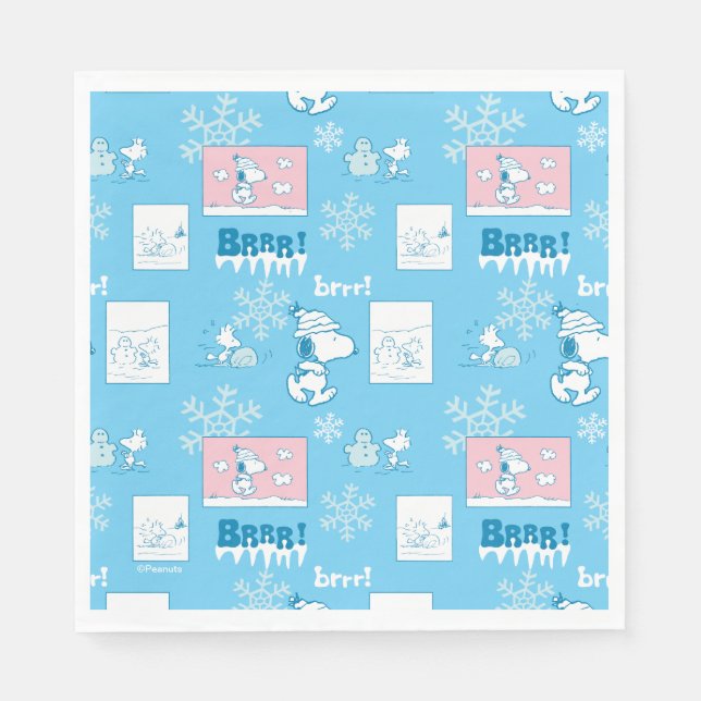 Erdnüsse | Snoopy Snow Day Patterns Serviette (Vorderseite)