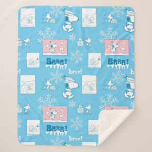 Erdnüsse   Snoopy Snow Day Patterns Sherpadecke