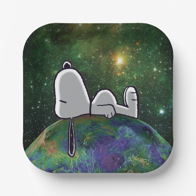 Erdnüsse | Snoopy Spacout Pappteller (Vorderseite)