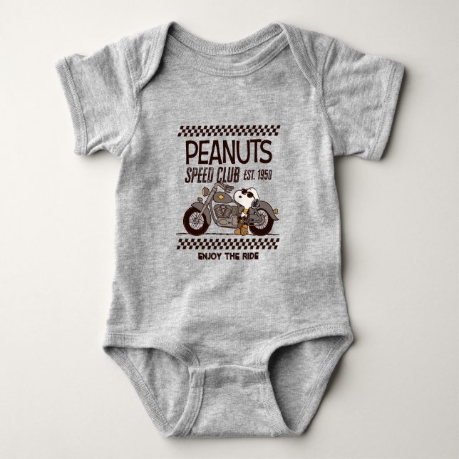 Erdnüsse | Snoopy Speed Club Baby Strampler (Vorderseite)