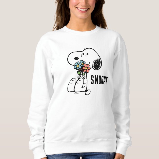 Erdnüsse | Snoopy Stopp & Riechen Sie die Blume Sweatshirt (Vorderseite)