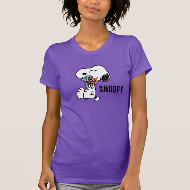 Erdnüsse | Snoopy Stopp & Riechen Sie die Blume T-Shirt (Vorderseite)