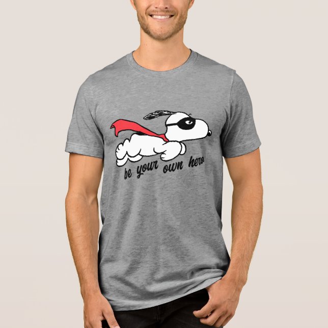 Erdnüsse | Snoopy Super Hero Tri-Blend Shirt (Vorderseite)