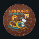 Erdnüsse | Snoopy Surfboard Longboard Wettbewerb Dartscheibe<br><div class="desc">Karo dieses lustige Design von Peanuts mit Snoopy.</div>