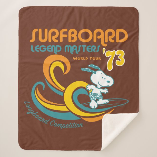 Erdnüsse | Snoopy Surfboard Longboard Wettbewerb Sherpadecke (Vorderseite)