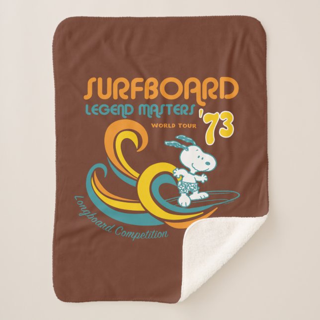 Erdnüsse | Snoopy Surfboard Longboard Wettbewerb Sherpadecke (Vorderseite)