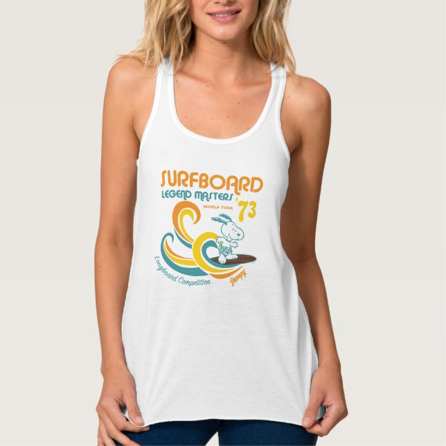 Erdnüsse | Snoopy Surfboard Longboard Wettbewerb Tank Top (Vorderseite)