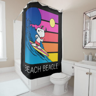 Erdnüsse Snoopy Surfing Duschvorhang