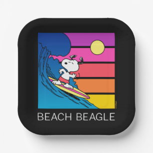 Erdnüsse Snoopy Surfing Pappteller