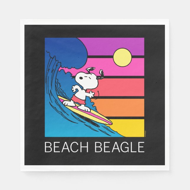 Erdnüsse | Snoopy Surfing Serviette (Vorderseite)
