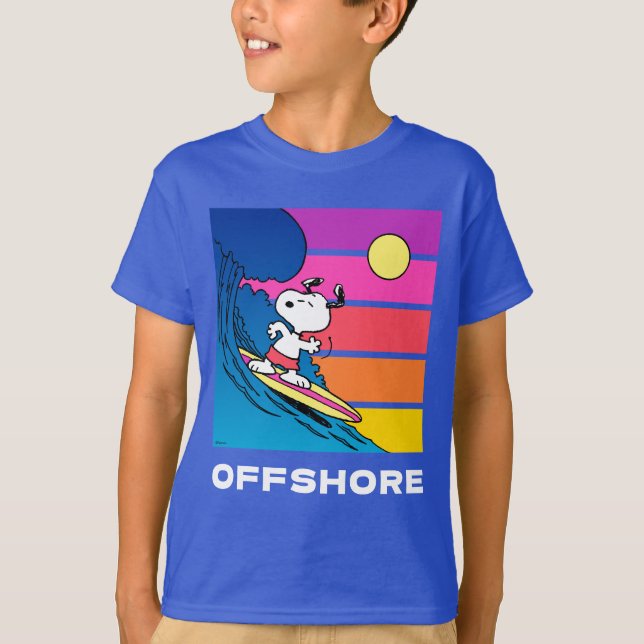 Erdnüsse | Snoopy Surfing T-Shirt (Vorderseite)