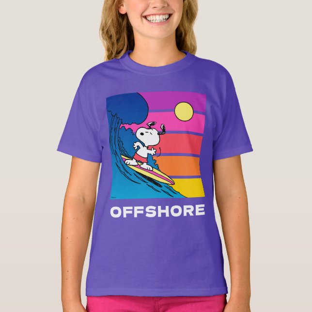 Erdnüsse | Snoopy Surfing T-Shirt (Vorderseite)