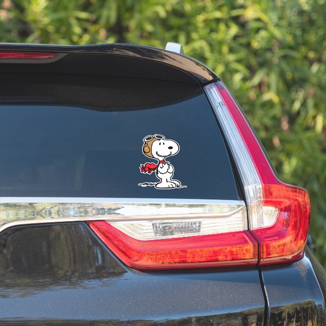 Erdnüsse | Snoopy the Fliegerace Aufkleber (Auto Seite)