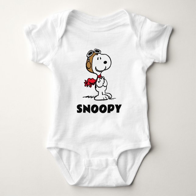 Erdnüsse | Snoopy the Fliegerace Baby Strampler (Vorderseite)