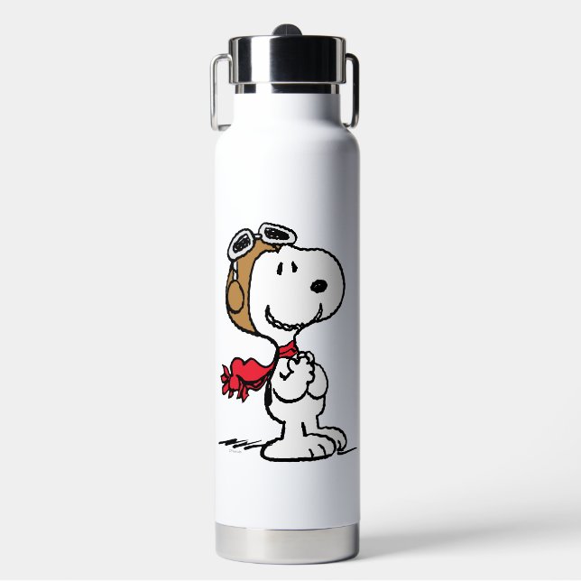 Erdnüsse | Snoopy the Fliegerace Trinkflasche (Vorderseite)