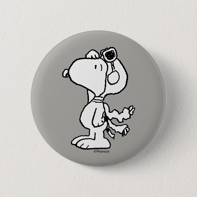 Erdnüsse | Snoopy the Flying Ace BW Button (Vorderseite)