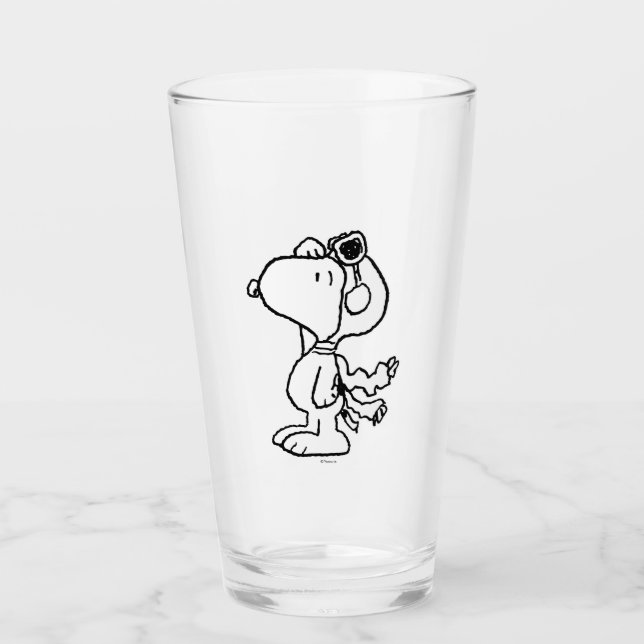 Erdnüsse | Snoopy the Flying Ace BW Glas (Vorderseite)
