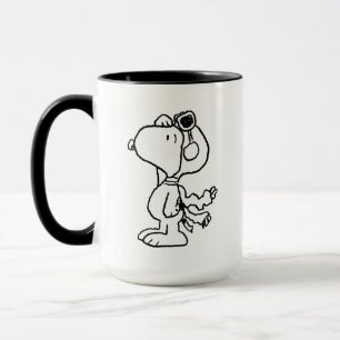 Erdnüsse   Snoopy the Flying Ace BW Tasse