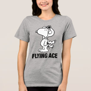Erdnüsse   Snoopy the Flying Ace BW Tri-Blend Shirt