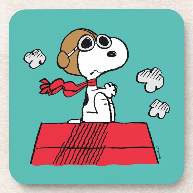 Erdnüsse | Snoopy the Flying Ace Getränkeuntersetzer (Vorderseite)