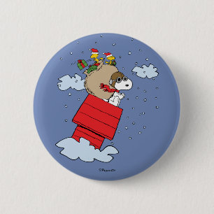 Erdnüsse Snoopy the Flying Ace zu Weihnachten Button