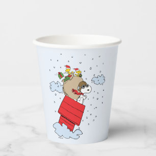 Erdnüsse   Snoopy the Flying Ace zu Weihnachten Pappbecher