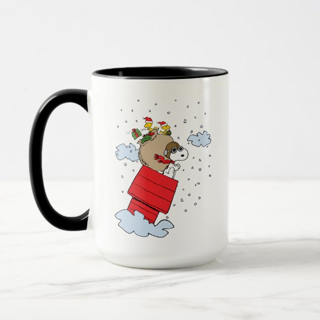Erdnüsse | Snoopy the Flying Ace zu Weihnachten Tasse (Links)