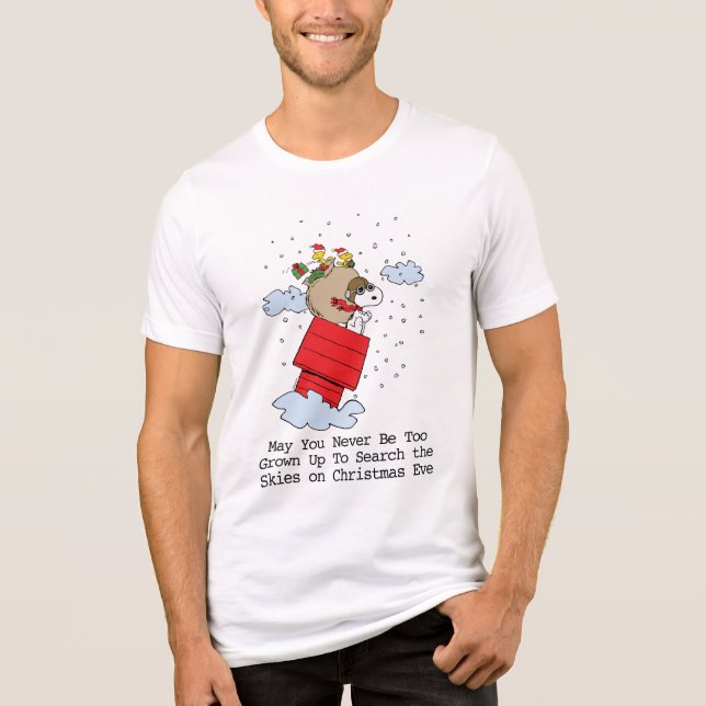 Erdnüsse | Snoopy the Flying Ace zu Weihnachten Tri-Blend Shirt (Vorderseite)