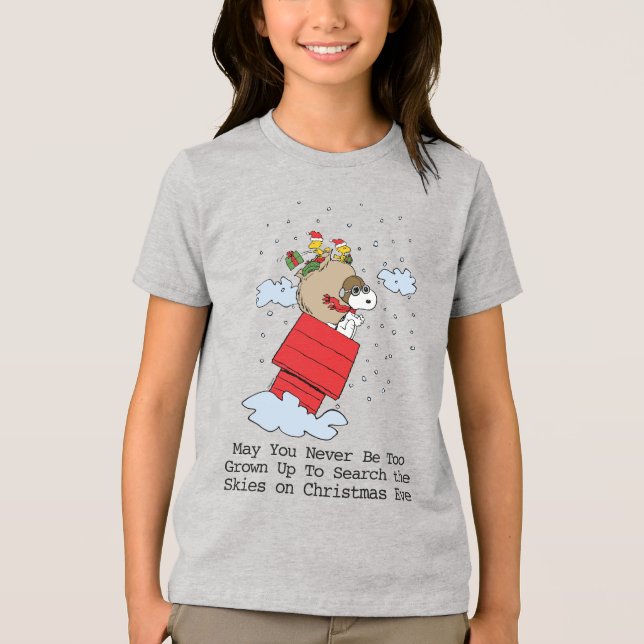 Erdnüsse | Snoopy the Red Baron at Christmas Tri-Blend Shirt (Vorderseite)