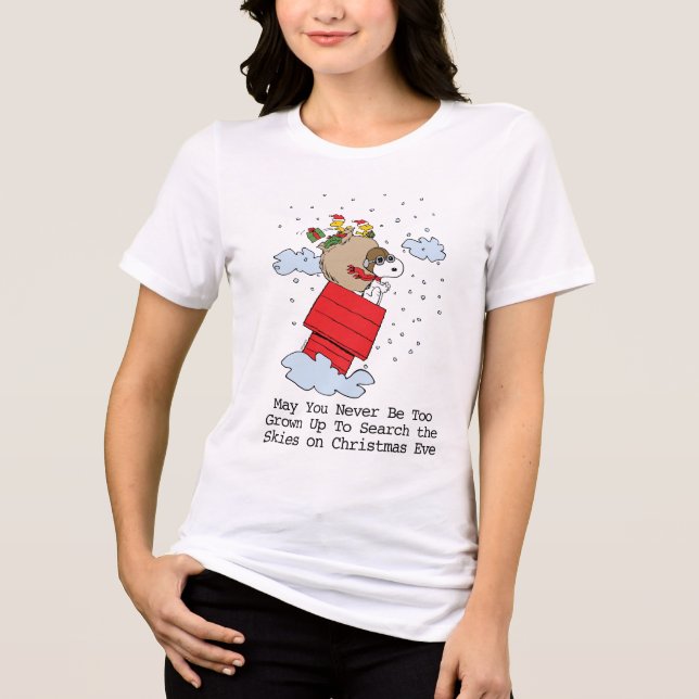 Erdnüsse | Snoopy the Red Baron at Christmas Tri-Blend Shirt (Vorderseite)