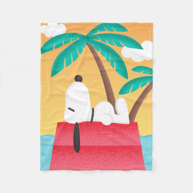 Erdnüsse | Snoopy Tropical Deko Dreams Fleecedecke (Vorderseite)