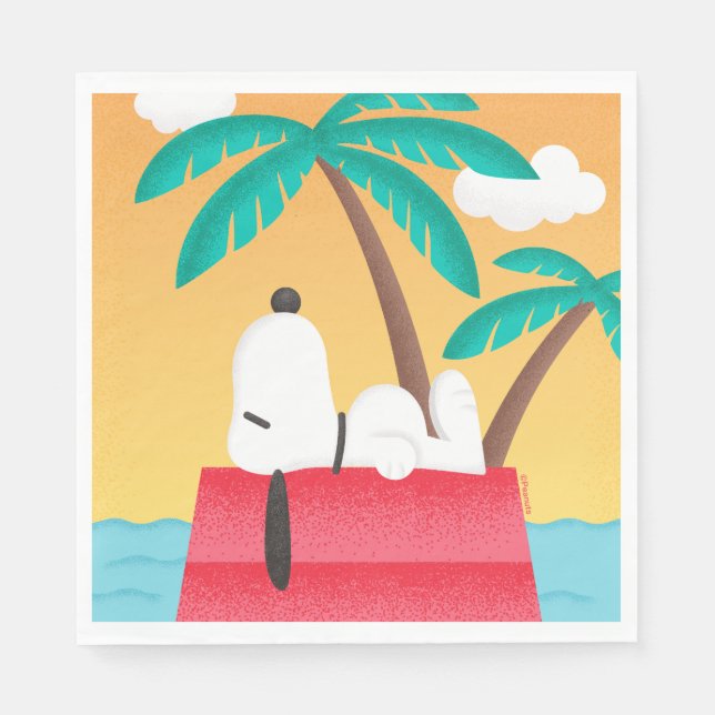 Erdnüsse | Snoopy Tropical Deko Dreams Serviette (Vorderseite)