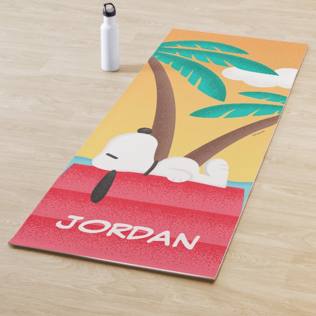 Erdnüsse | Snoopy Tropischer Deko | Name hinzufüge Yogamatte (Beispiel)