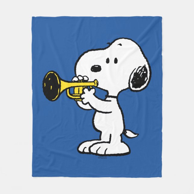 Erdnüsse | Snoopy Trumpet Player Fleecedecke (Vorderseite)