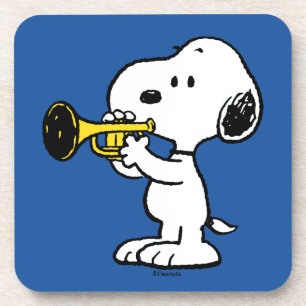 Erdnüsse   Snoopy Trumpet Player Getränkeuntersetzer