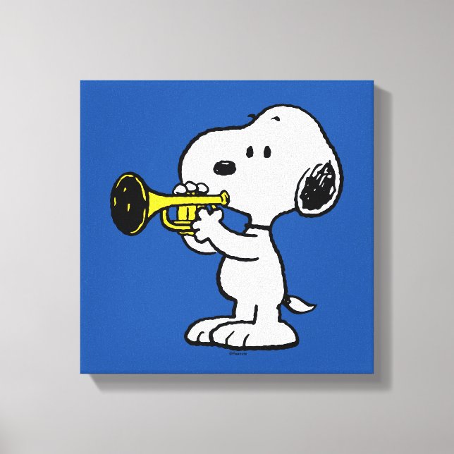 Erdnüsse | Snoopy Trumpet Player Leinwanddruck (Vorderseite)