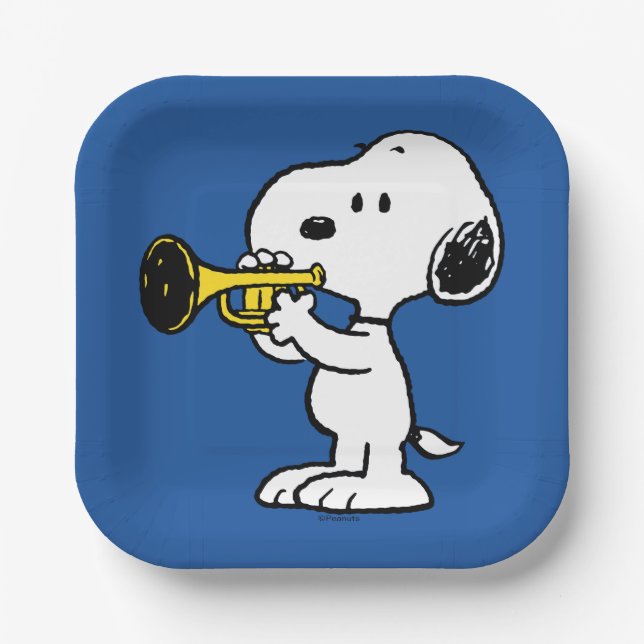Erdnüsse | Snoopy Trumpet Player Pappteller (Vorderseite)