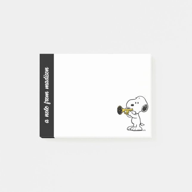Erdnüsse | Snoopy Trumpet Player Post-it Klebezettel (Vorderseite)