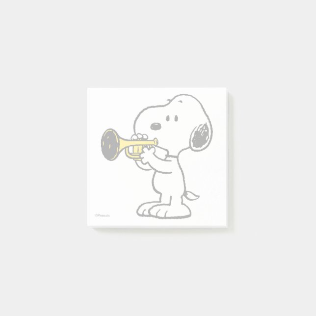 Erdnüsse | Snoopy Trumpet Player Post-it Klebezettel (Vorderseite)