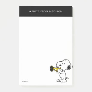 Erdnüsse   Snoopy Trumpet Player Post-it Klebezettel