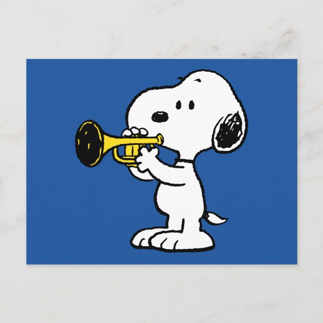 Erdnüsse | Snoopy Trumpet Player Postkarte (Vorderseite)