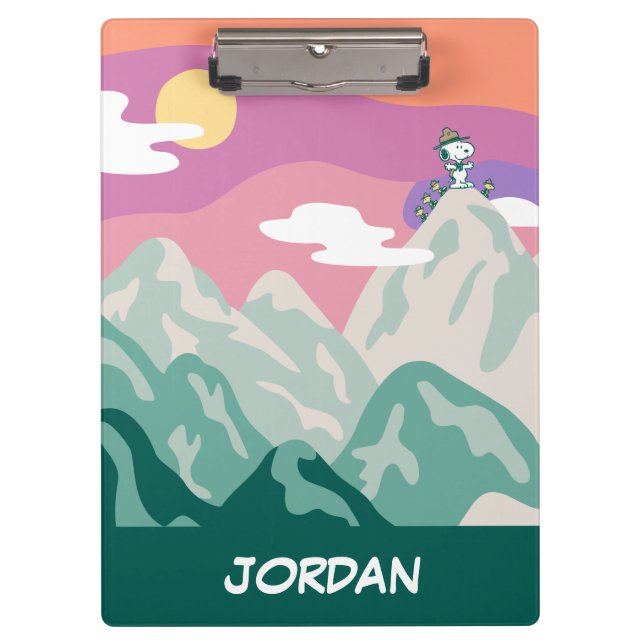 Erdnüsse | Snoopy & Truppe Wandern im Berg Klemmbrett (Vorderseite)