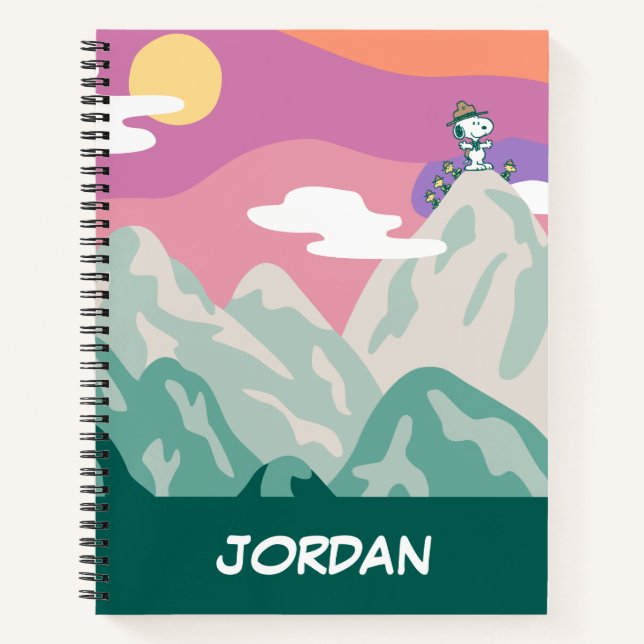 Erdnüsse | Snoopy & Truppe Wandern im Berg Notizbuch (Vorderseite)