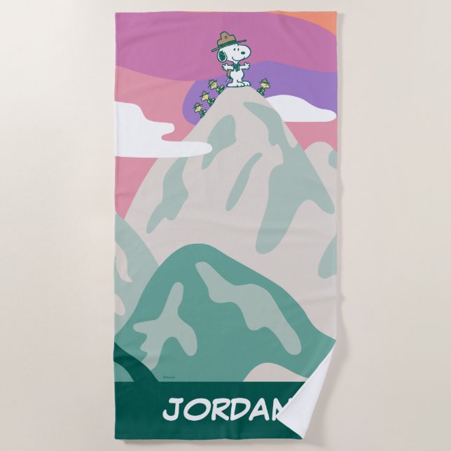 Erdnüsse | Snoopy & Truppe Wandern im Berg Strandtuch (Vorderseite)