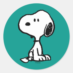 Erdnüsse   Snoopy Turns Runder Aufkleber