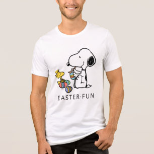 Erdnüsse   Snoopy- und Holzbemalereieier Tri-Blend Shirt