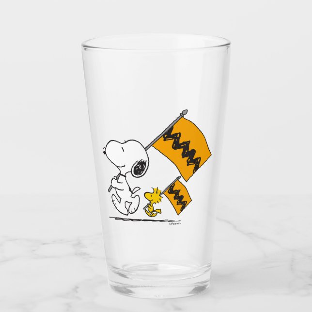 Erdnüsse | Snoopy- und Holzflaggen Glas (Vorderseite)