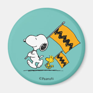 Erdnüsse   Snoopy- und Holzflaggen Magnet